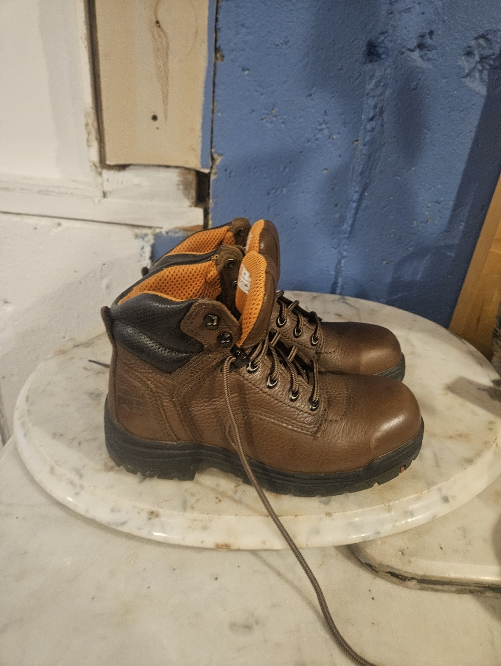 Timberland Pro Titan 6" Safety Toe Boots Womens 8 Wide (Mens 6W) Brown Work - Picture 2 of 6